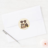 Pasen Chocolade Labrador Retriever Honden Ronde Sticker (Envelop)