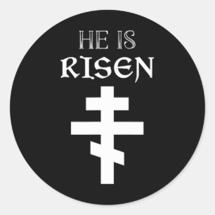 Pasen Christelijk Hij Is Opgewekt Opstanding Ortho Ronde Sticker