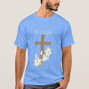 Pasen Christelijk Hij is verrezen Jezus Gelukkig K T-shirt