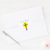 Pasen Christelijk Hij is Verrezen Kruis met Zon Hart Sticker (Envelop)