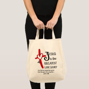 Pasen Christelijk JESUS DE GROOTSTE LIEFDE Johanne Tote Bag