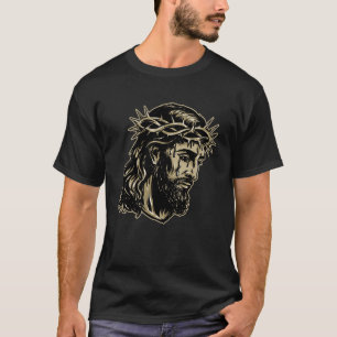 Pasen christelijk Jezus Christus gezicht doornenkr T-shirt