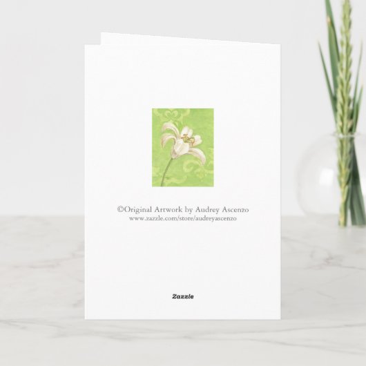 Pasen Christelijk Witte Lelie Elegantie Vreugde Ze Kaart (Achterkant)