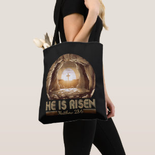 Pasen christen Hij is opgestaan Jezus Tote Bag