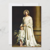 Pasen. Christus en kind Fine Art Feestdagenkaart (Voorkant)