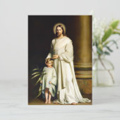 Pasen. Christus en kind Fine Art Feestdagenkaart (Staand voorkant)