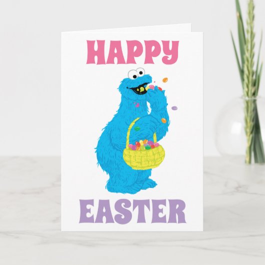 Pasen Cookie Monster Kaart (Voorkant)