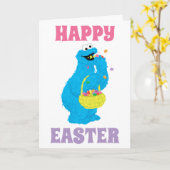 Pasen Cookie Monster Kaart (Gele Bloem)
