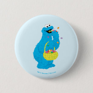 Pasen Cookie Monster Ronde Button 5,7 Cm