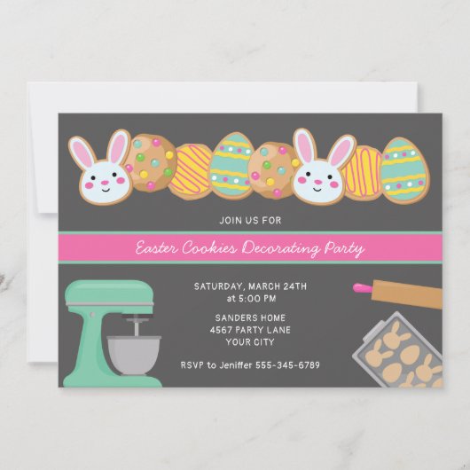 PASEN COOKIE PARTY UITNODIGING (Voorkant)