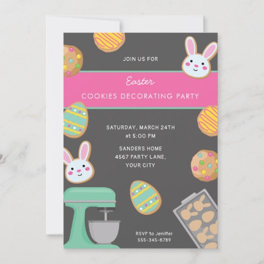 PASEN COOKIE PARTY UITNODIGING (Voorkant)
