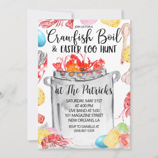 Pasen Crawfish Boil Uitnodiging (Voorkant)