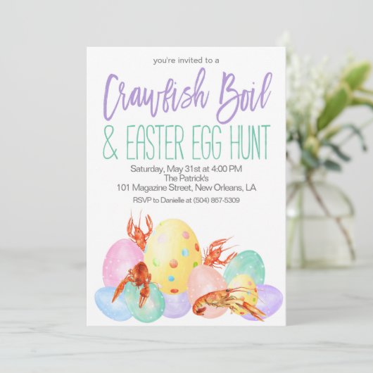 Pasen Crawfish Boil Uitnodiging (Staand voorkant)