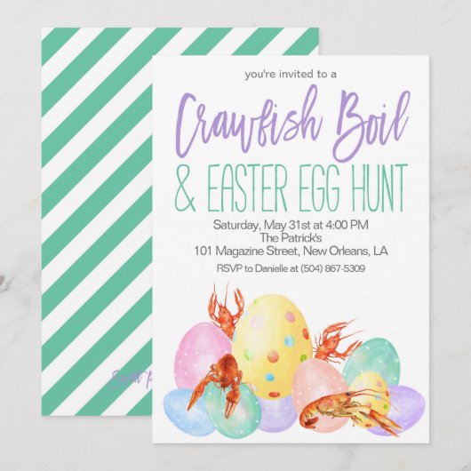 Pasen Crawfish Boil Uitnodiging (Voorkant / Achterkant)