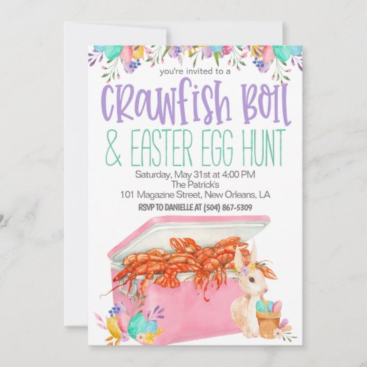 Pasen Crawfish Boil Uitnodiging (Voorkant)