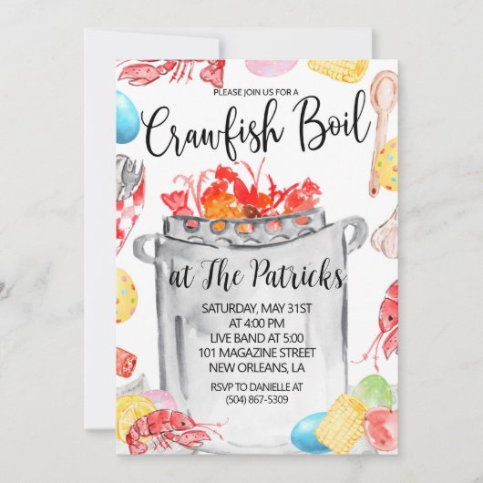 Pasen Crawfish Boil Uitnodiging (Voorkant)