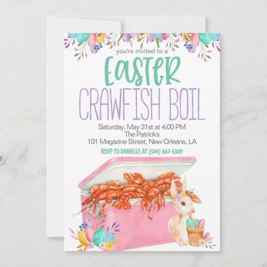 Pasen Crawfish Boil Uitnodiging (Voorkant)