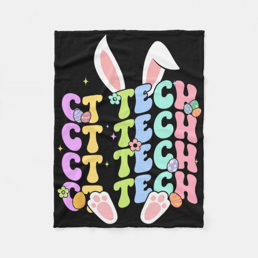 Pasen CT Tech Bunny CT Tech Paasdag Mannen Vrouwen Fleece Deken (Voorkant)