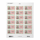Pasen Custom Foto Pastel Roze & Groene Bloemen Etiket (Full Sheet)