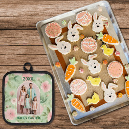 Pasen Custom Foto Pastel Roze & Groene Bloemen Pannenlap