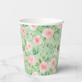 Pasen Custom Foto Pastel Roze & Groene Bloemen Papieren Bekers (Achterkant)
