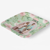 Pasen Custom Foto Pastel Roze & Groene Bloemen Papieren Bordje (Gebogen)