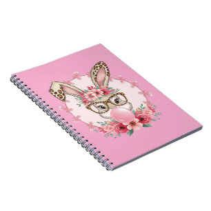 Pasen Cute Bloemstuk Konijn Luipaard Cadeau Notitieboek