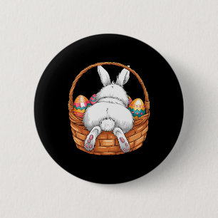 Pasen Cute Bunny Bysket Jacht Chocolade Ei Ronde Button 5,7 Cm