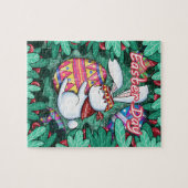 Pasen Cute Konijn Knuffel Versierde Ei Legpuzzel (Horizontaal)