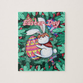 Pasen Cute Konijn Knuffel Versierde Ei Legpuzzel