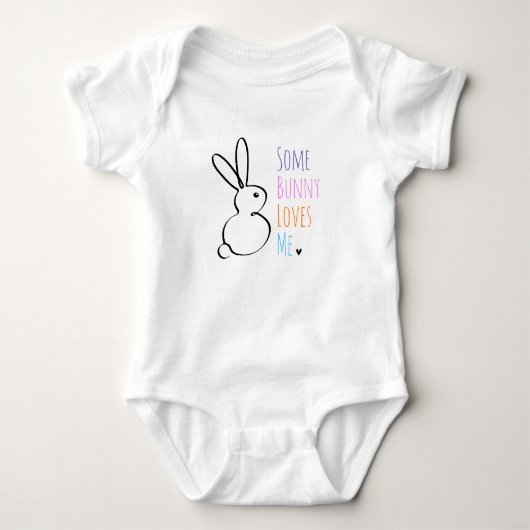 Pasen Cute Some Bunny Loves Me Romper (Voorkant)
