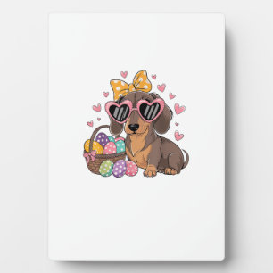 Pasen Dackels Schattig Dackel T-shirt Fotoplaat