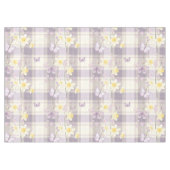 Pasen Daffodil Bloem Violet Plaid Patroon Tafelkleed (Voorkant (Horizontaal))