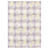 Pasen Daffodil Bloem Violet Plaid Patroon Tafelkleed (Voorkant)