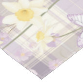 Pasen Daffodil Bloem Violet Plaid Patroon Tafelkleed (Gekanteld)