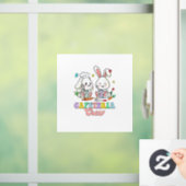 Pasen Dag Cafetaria Bemanning Lunch Dame School Ca Raamsticker (Huis)