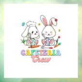 Pasen Dag Cafetaria Bemanning Lunch Dame School Ca Raamsticker (Vel 3)