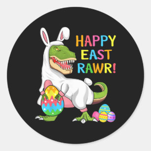 Pasen Dag Dinosaur Grappig Gelukkig Eastrawr T Rex Ronde Sticker