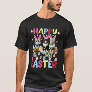 Pasen Dag Kat Konijn Oren Eieren Shirt Mannen Vrou