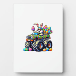 Pasen Dag Konijn Monster Truck Eieren Cool Konijn  Fotoplaat