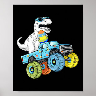 Pasen Dag T Rex Dino Rijdt Op Een Monstertruck Jon Poster