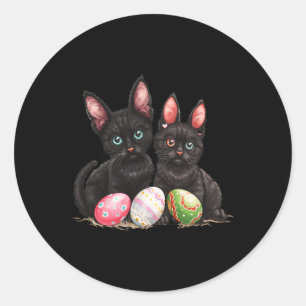 Pasen Dag Zwarte Kat Pasen Zwarte Kat Paasei 1 Ronde Sticker