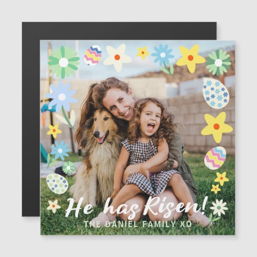 Pasen dat hij is gekomen magnetische uitnodiging (Voorkant / Achterkant)