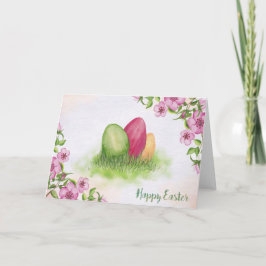 Pasen - de Bloemen & de Eieren van de Waterverf Feestdagen Kaart