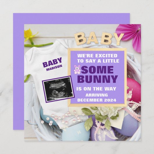 Pasen Digitale Zwangerschap Foto aankondiging (Voorkant / Achterkant)