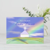 Pasen Diner Kerk en Regenboog Kaart (Staand voorkant)