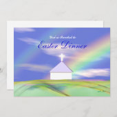 Pasen Diner Kerk en Regenboog Kaart (Voorkant / Achterkant)
