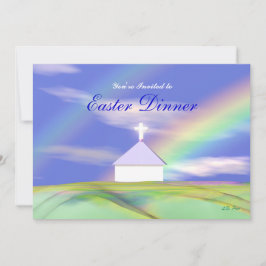 Pasen Diner Kerk en Regenboog Kaart