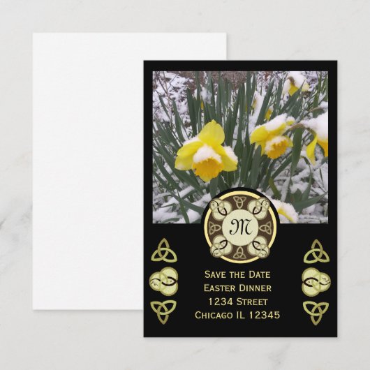 Pasen Dinner Trinity Knoop W Foto & Monogram Kaart (Voorkant / Achterkant)