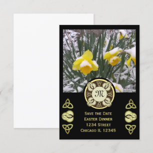 Pasen Dinner Trinity Knoop W Foto & Monogram Kaart